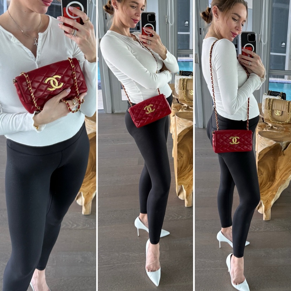 LOT 1800 24K gold plated CHANEL vintage XL CC rectangular flap 1989-1991 - Picture 11 of 17